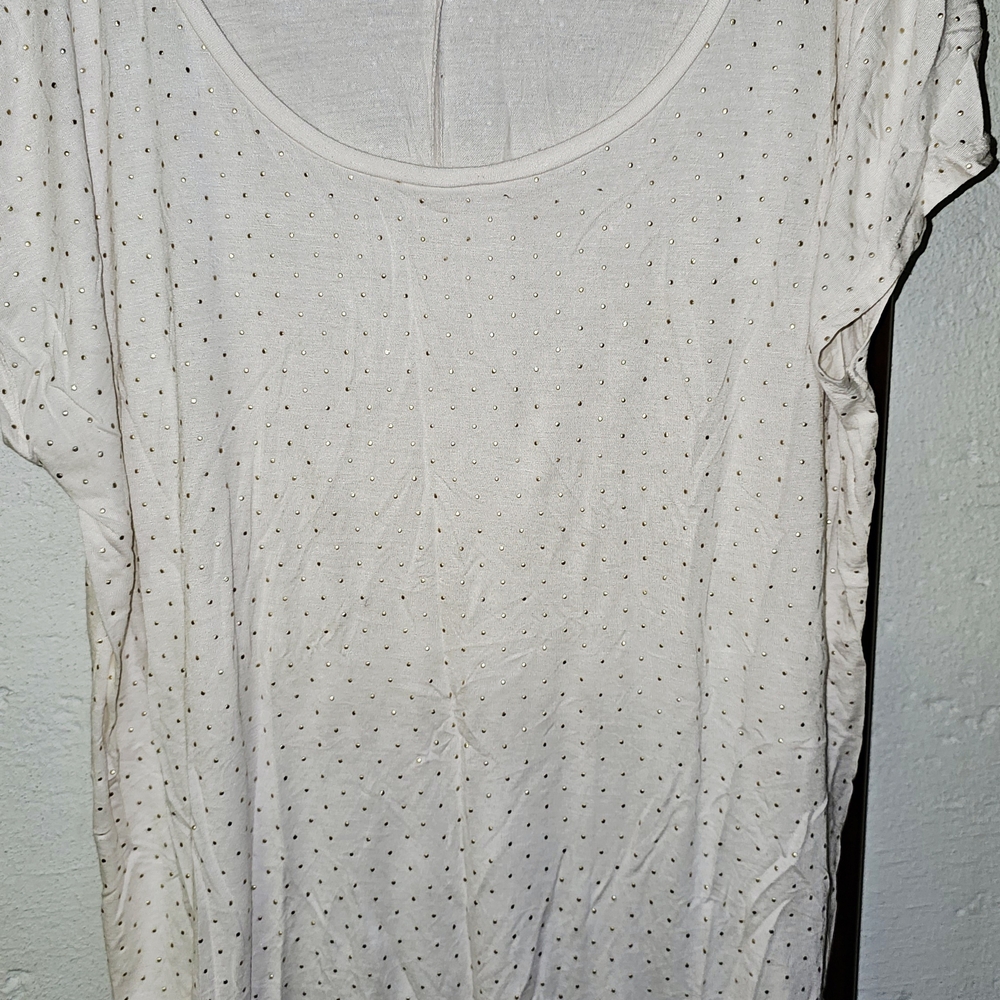 Maurice's White With Gold Polka Dot Women's Top